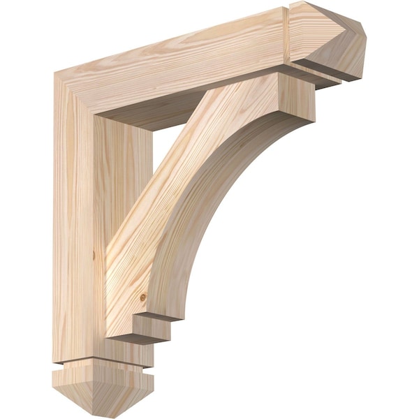 Ekena Millwork Imperial Arts and Crafts Smooth Bracket w/ Offset Brace, Douglas Fir, 5 1/2"W x 22"D x 22"H BKT0604X22X22IMP03SDF - main